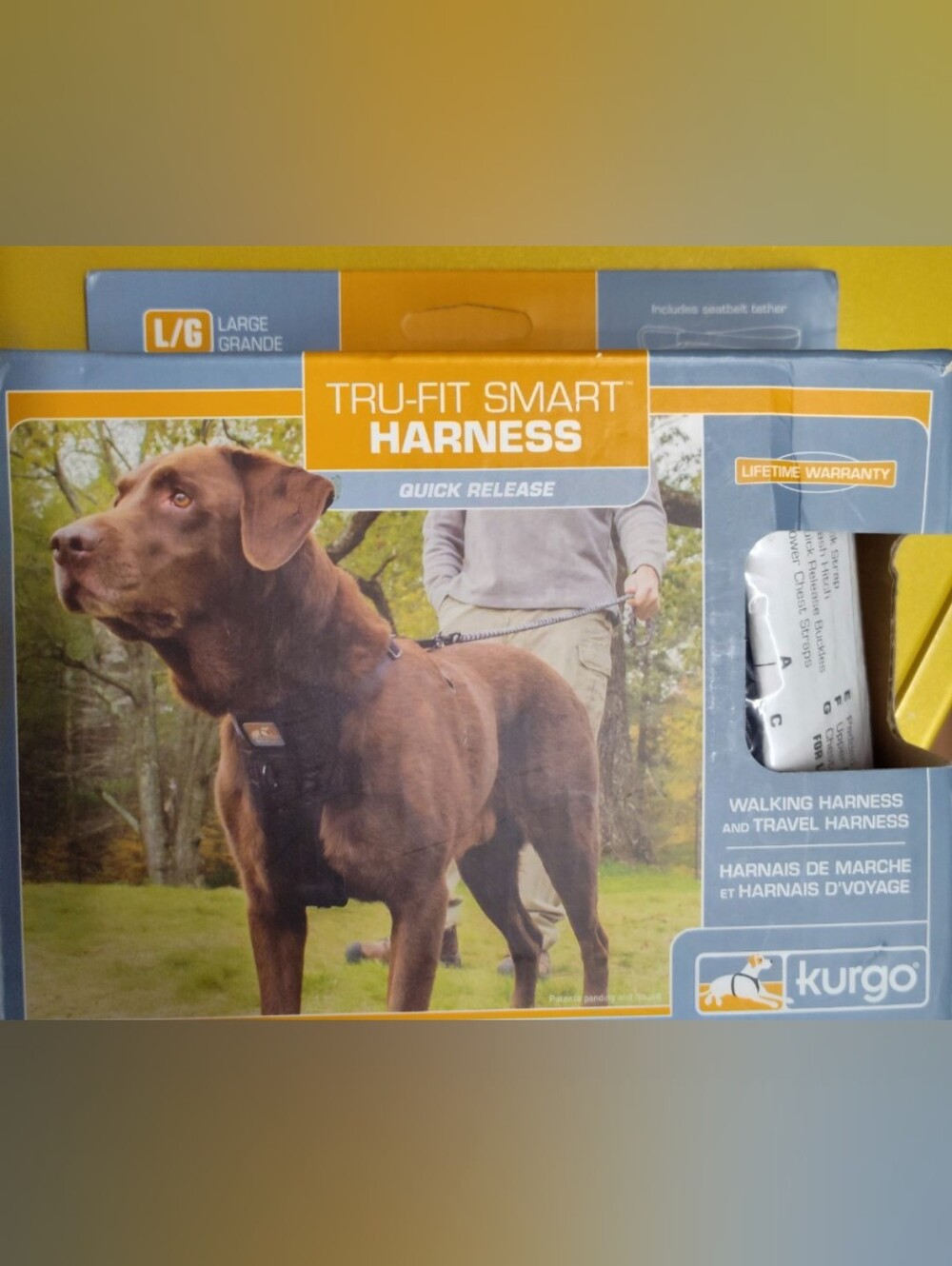 Tru-Fit Smart Quick Release Dog Harness - Orange & Blue Packaging